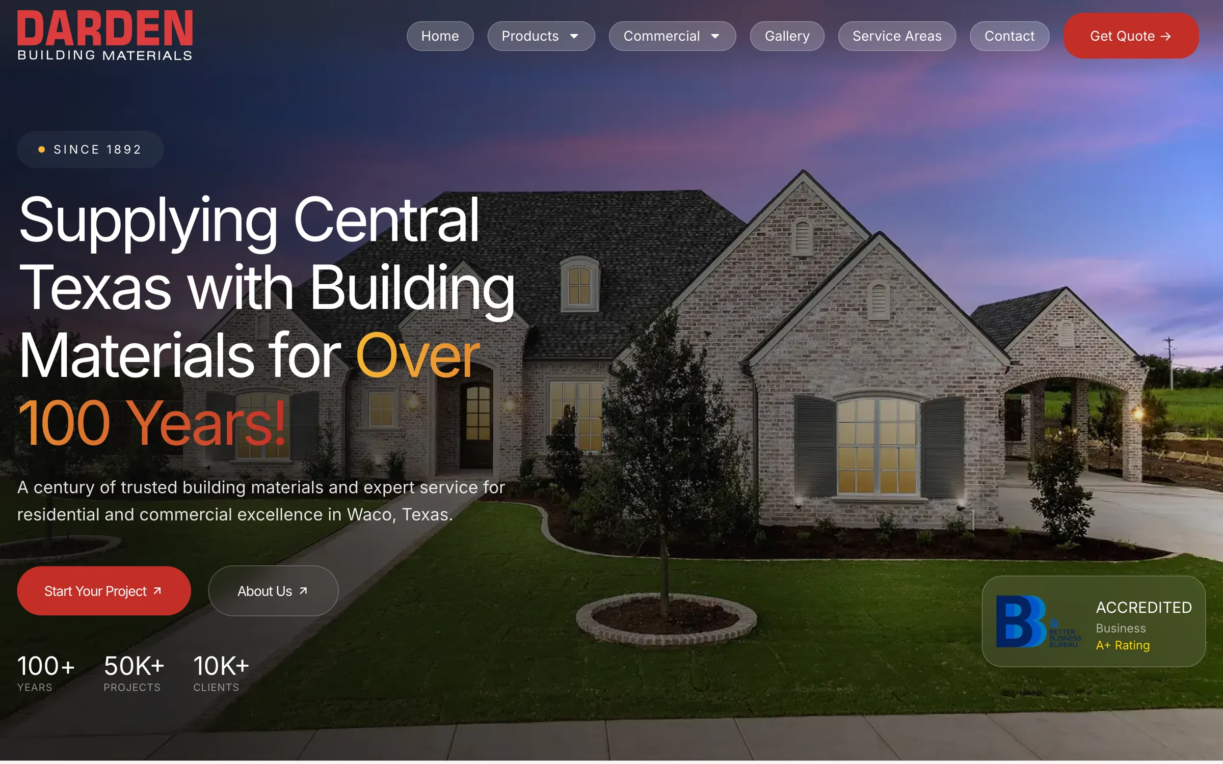 Darden Building Materials website